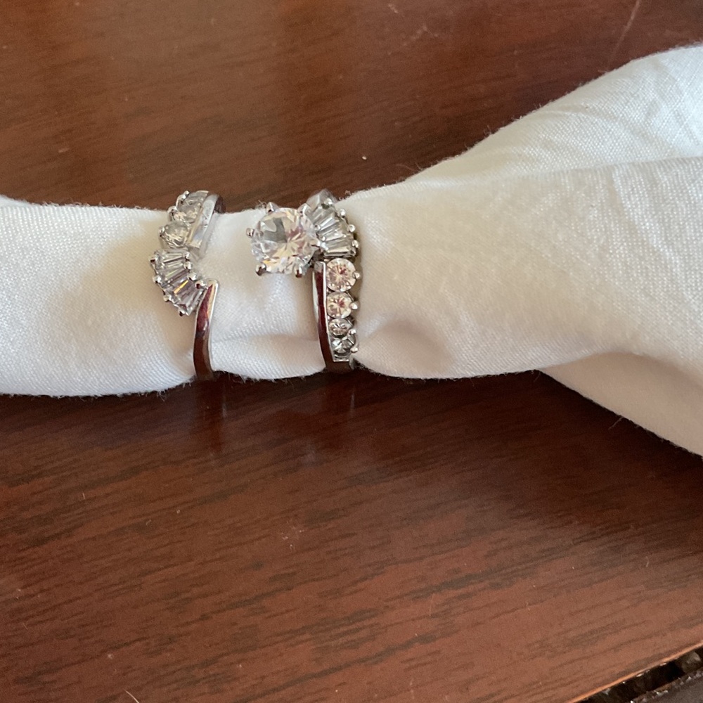 Elegant Silver and Cubic Zirconia Stones in a beautiful setting.